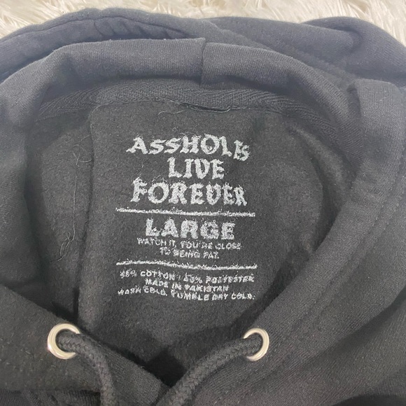 ALF ASSHOLES LIVE FOREVER Hello Titty Hello Kitty Hoodie Sweatshirt Black L, XXL - Picture 7 of 14